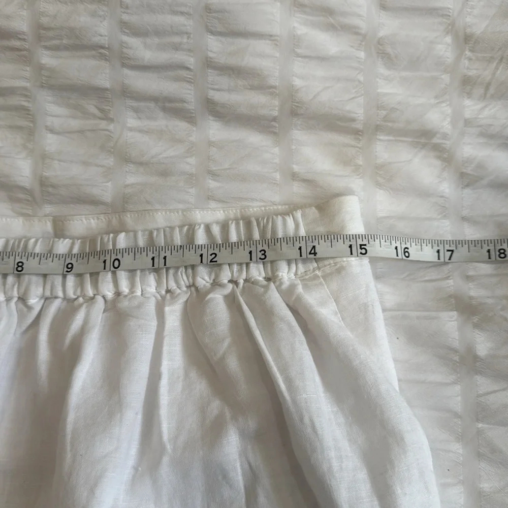 NWT J. Crew White Skirt with Navy Blue Floral Embroidery Scalloped Hem Sice  S